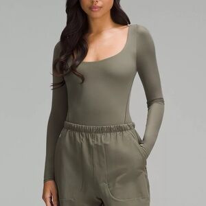 NWT Lululemon Women’s Wundermost Square-Neck Bodysuit Ultra Soft Nulu Army Green